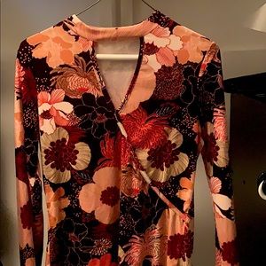 Current Project Long-sleeve floral V-Neck